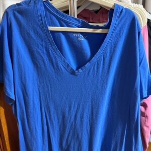 Ava & Viv Vibrant Blue V-Neck Tee